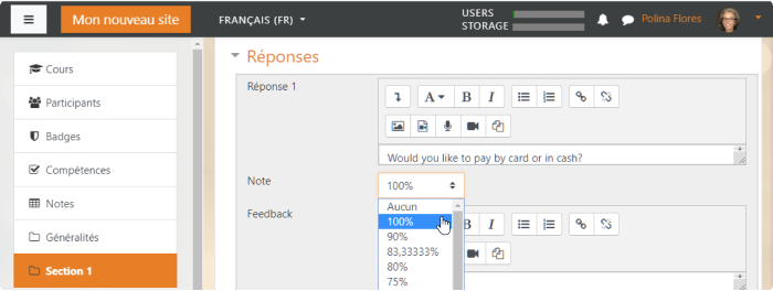 Définir une question à choix Multiple dans Moodle Définir une question à choix Multiple dans Moodle
