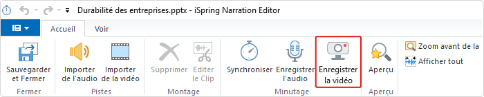 Enregistrement une vidéo pour la présentation