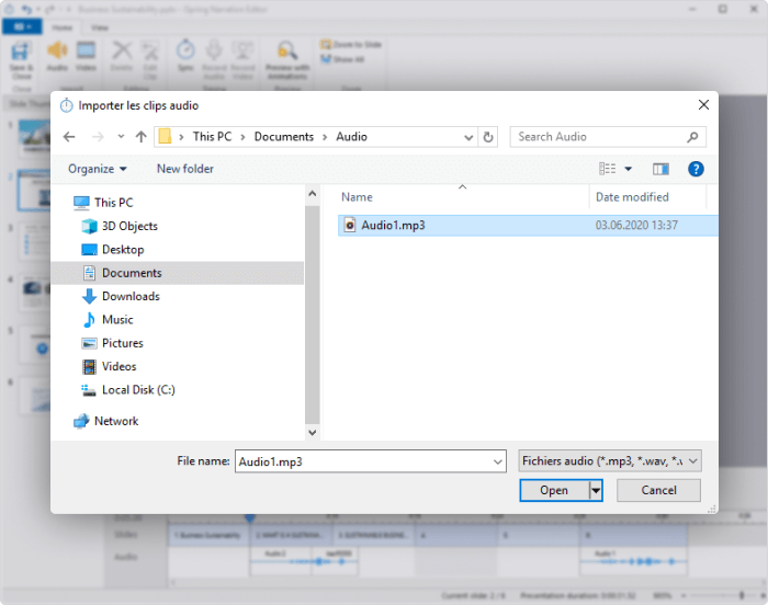 Importation de fichiers audio avec iSpring Suite Importation de fichiers audio avec iSpring Suite