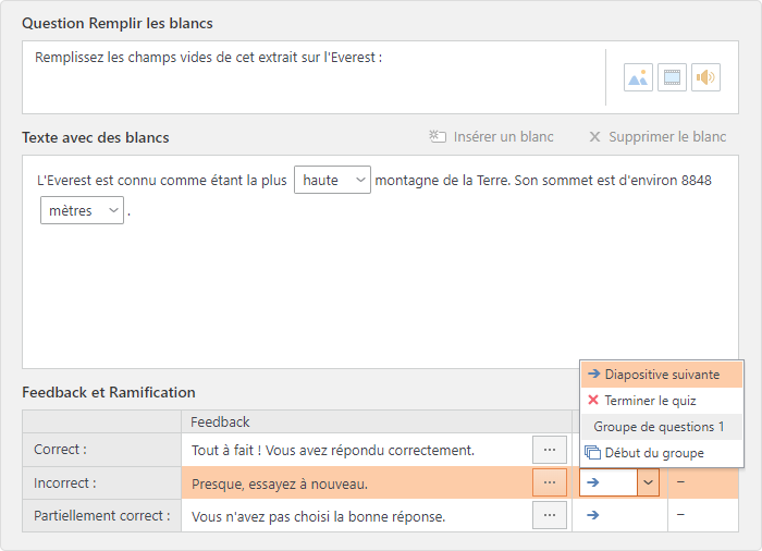 Scénario d'enchaînement dans iSpring QuizMaker Scénario d'enchaînement dans iSpring QuizMaker