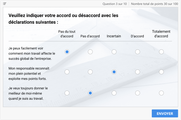 Exemple de question de sondage