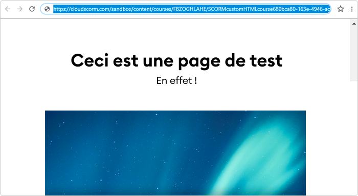 SCO HTML personnalisé fonctionnant dans un LMS 