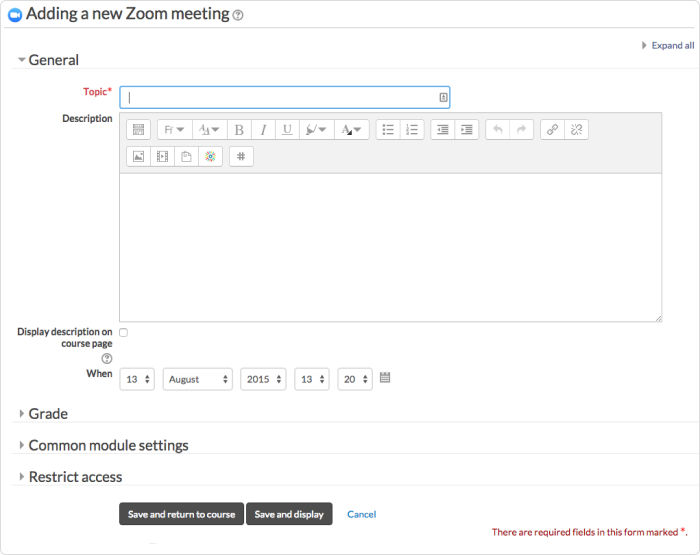 Plugin Moodle Réunion Zoom