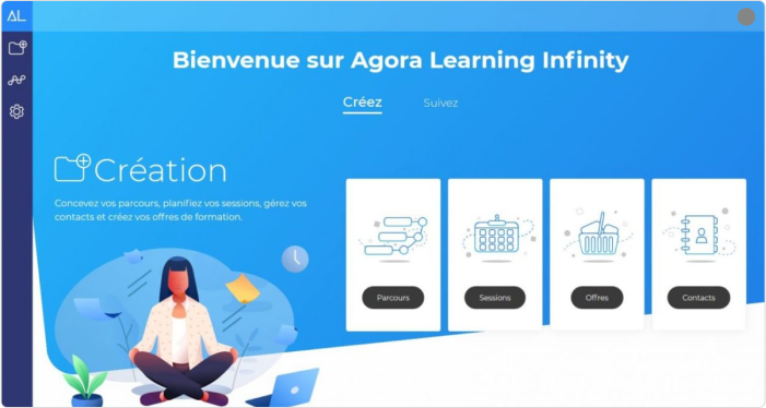 Interface de la plateforme LMS de Agora Learning Infinity