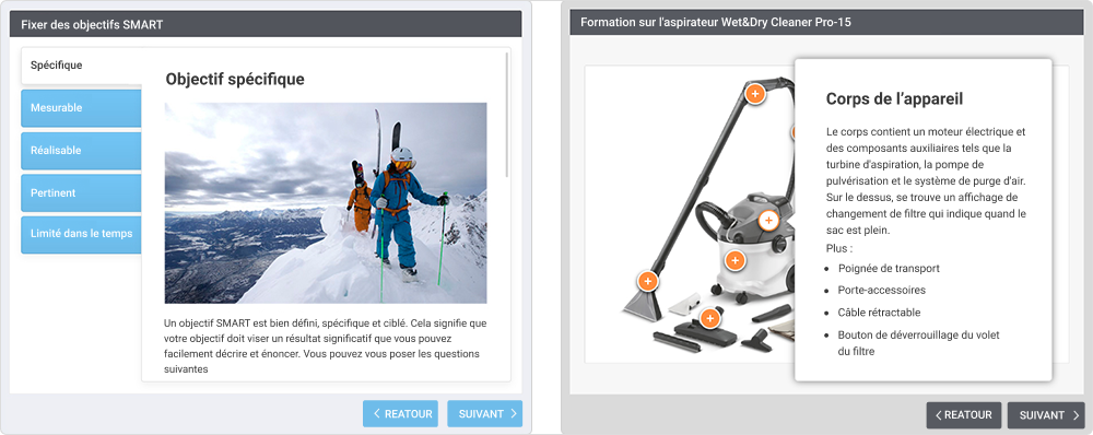 Exemples d'interaction avec iSpring Suite Exemples d'interaction avec iSpring Suite