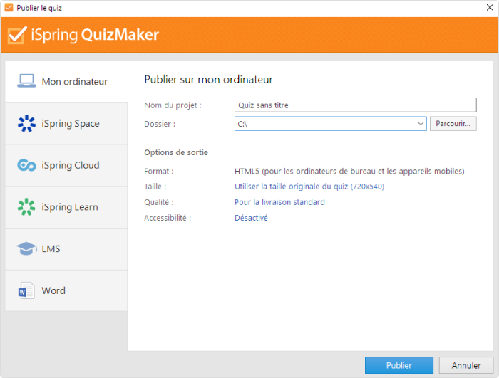 Publier un quiz au format Word Publier un quiz au format Word