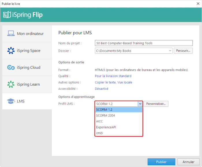 Options de cours en ligne – iSpring Suite Options de cours en ligne – iSpring Suite
