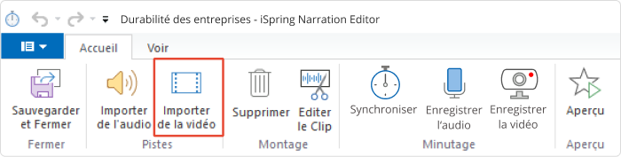 Importer une vidéo