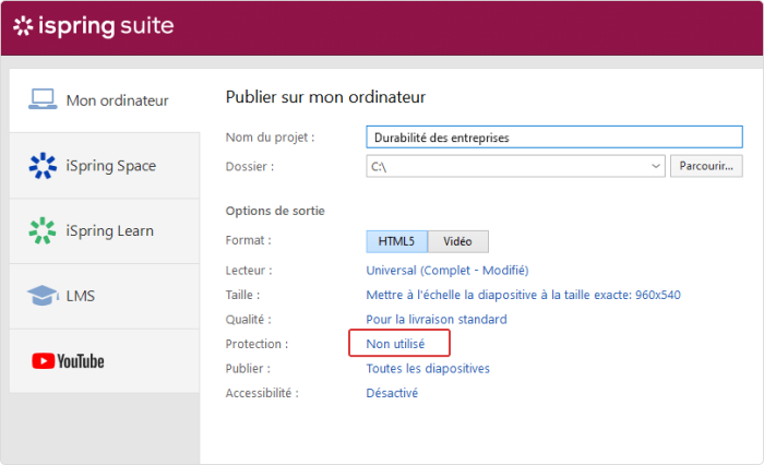 Publier une présentation Publier une présentation