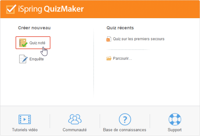 iSpring QuizMaker permet de créer des quiz et des enquêtes