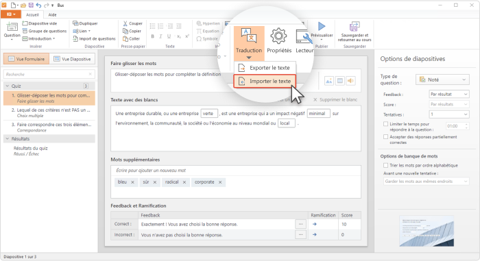 Importer le texte dans iSpring Suite Max Importer le texte dans iSpring Suite Max