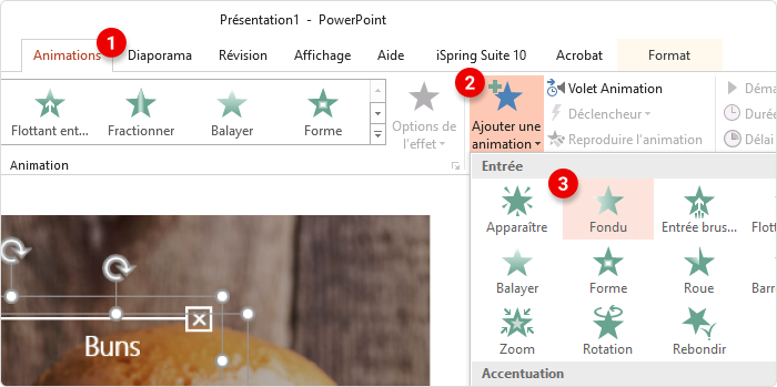 Sélection des animations Sélection des animations