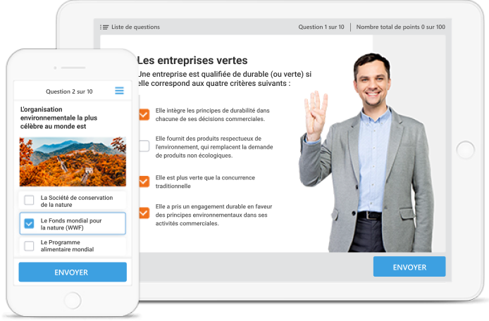 L'outil d’évaluation iSpring QuizMaker permettent de s’assurer de la qualité de la formation