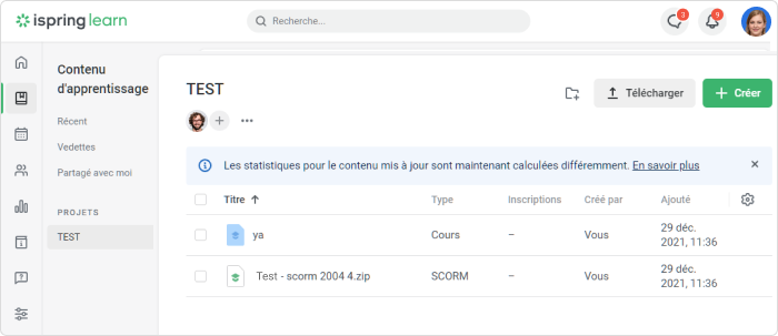 iSpring Learn Gérer son contenu d’apprentissage avec iSpring Learn