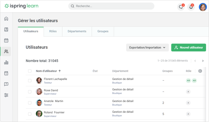 iSpring Learn Gérer ses utilisateurs avec iSpring Learn
