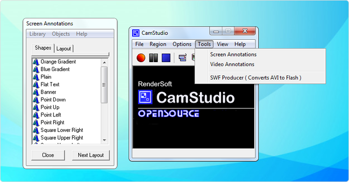 CamStudio pour l'enregistrement de l'écran