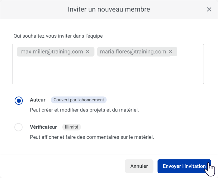 Inviter des nouveaux membres dans iSpring Cloud