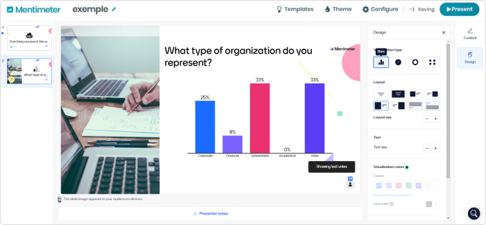 Logiciel de présentation Mentimeter 