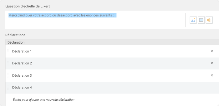 Question sur l'échelle de Likert