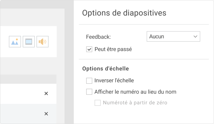 Options latérales de l'échelle de Likert