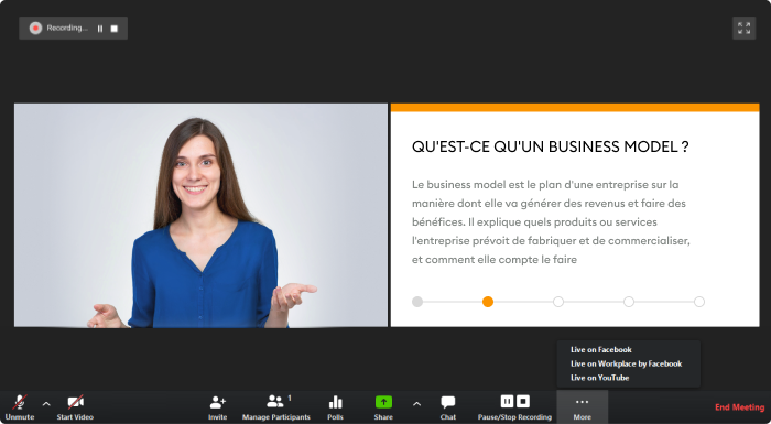 Webinaire dans un LMS iSpring Learn 