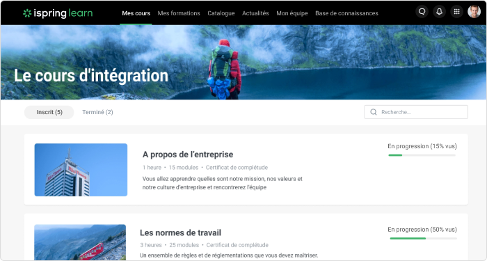 Le cours d'onboarding - iSpring Learn