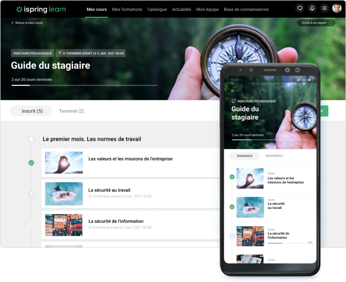 Guide du stagiaire crée avec iSpring Learn