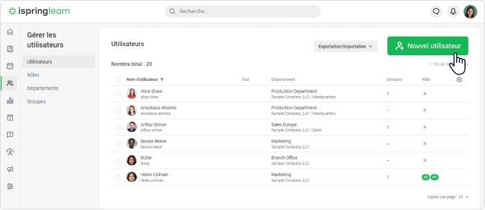 Ajouter des utilisateurs Ajouter des utilisateurs dans un LMS