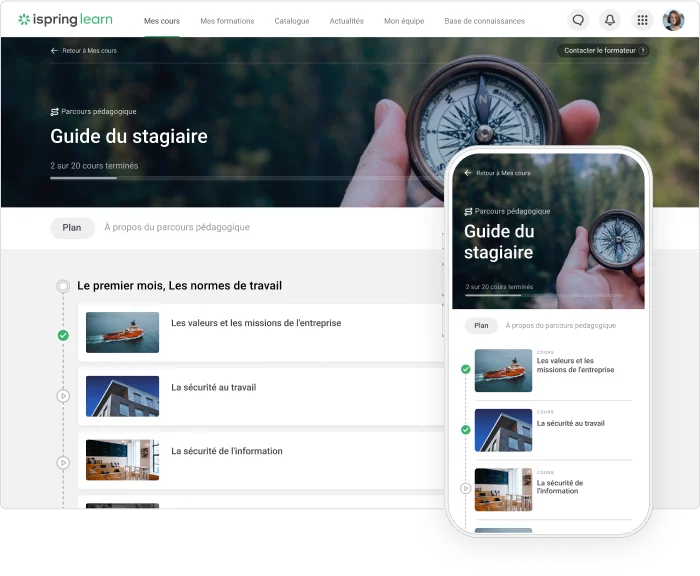 Guide du stagiaire crée avec iSpring Learn