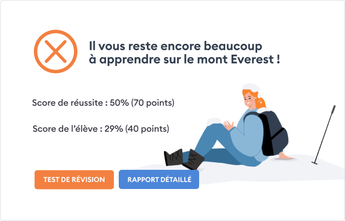Diapositive finale du quiz Diapositive finale du quiz dans iSpring Suite 2