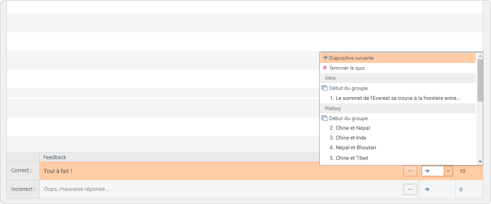 Feedback et ramification Feedback et ramification dans iSpring Suite