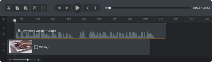 La piste audio d'une synthèse vocale