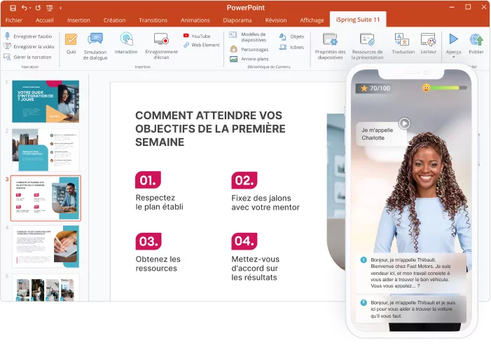 IA PowerPoint dans iSpring Suite Max pour créer des présentations