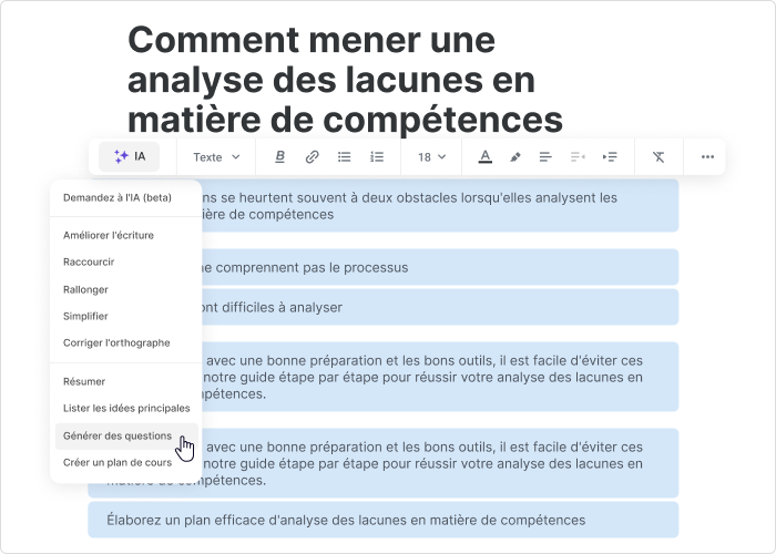 Génération de quiz avec IA Génération de quiz avec IA
