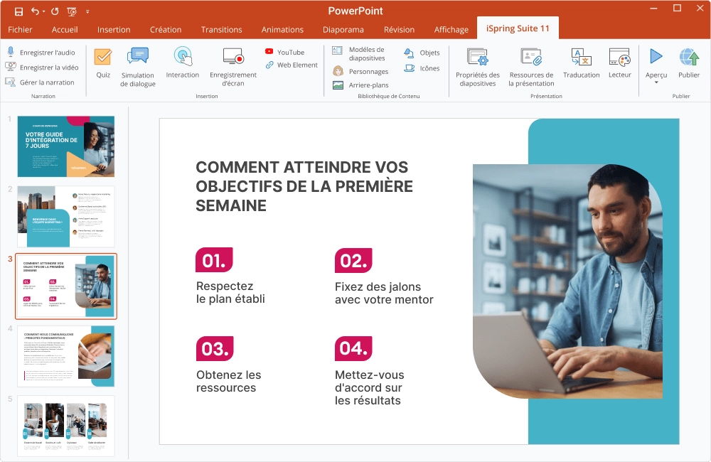 L'exemple d'un programme de formation créé avec iSpring Suite L'exemple d'un programme de formation créé avec iSpring Suite