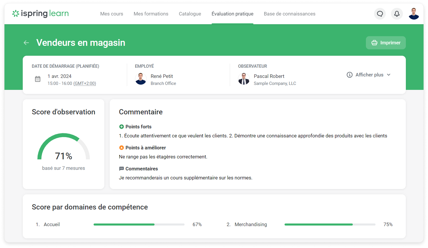 L'évaluation pratique dans iSpring Learn L'évaluation pratique qui aide à gagner en compétence