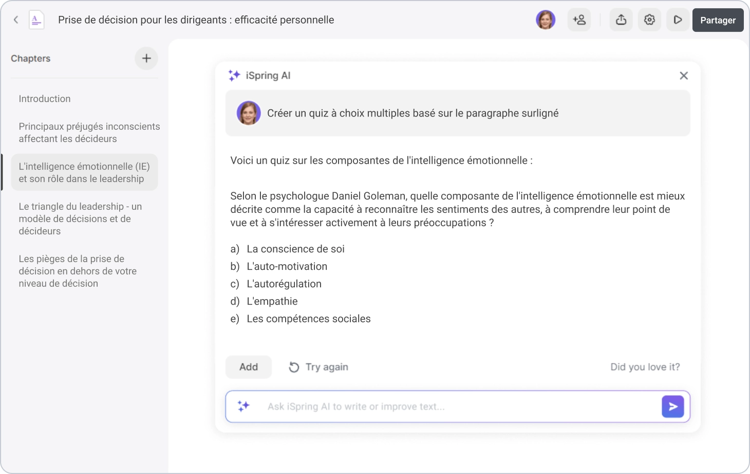 iSpring IA Pédagogie inversée en formation et iSpring IA