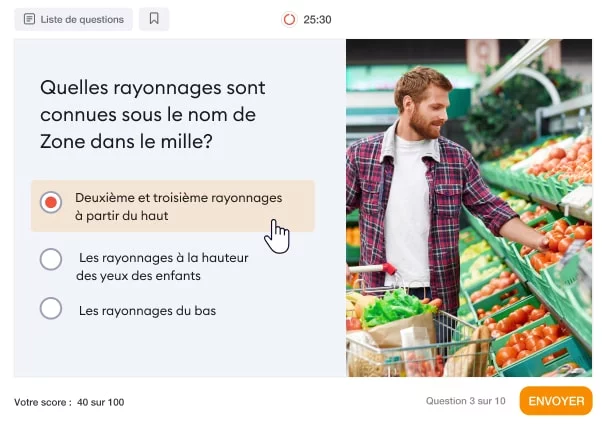 L'exemple de quiz Les démarches pédagogiques et des quiz