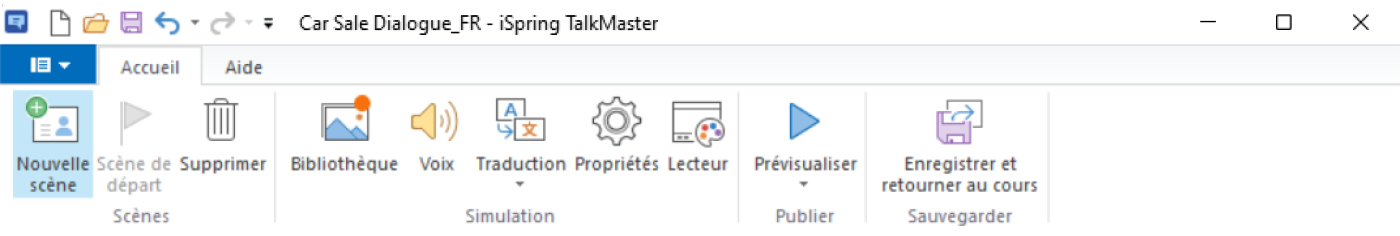 Nouvelle scène d’une mise en situation