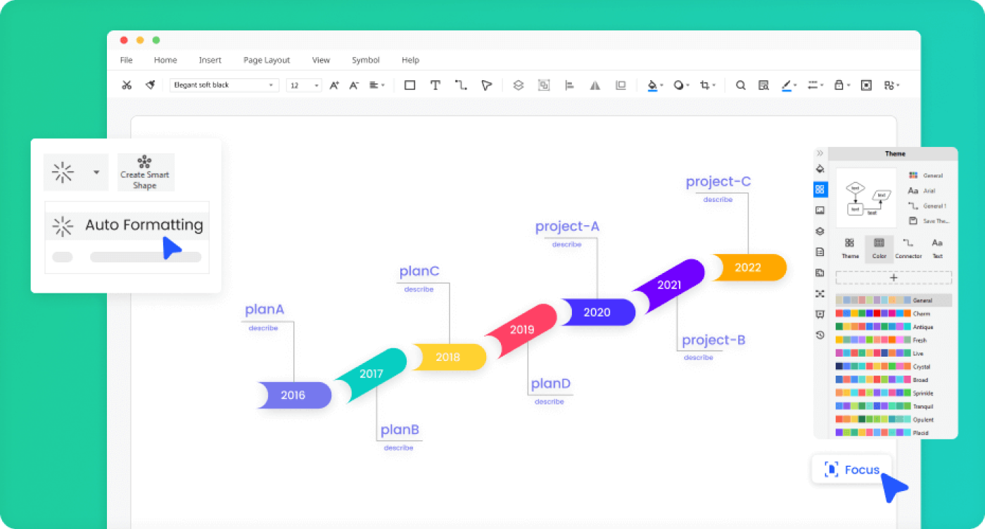 EdrawMind aide à créer des timelines en ligne