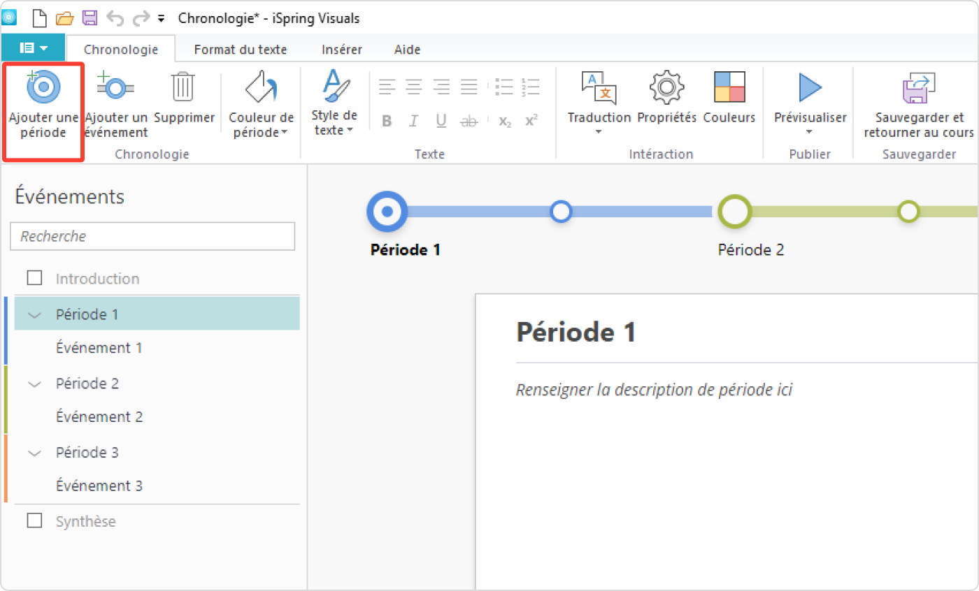 Processus de création de timeline en ligne