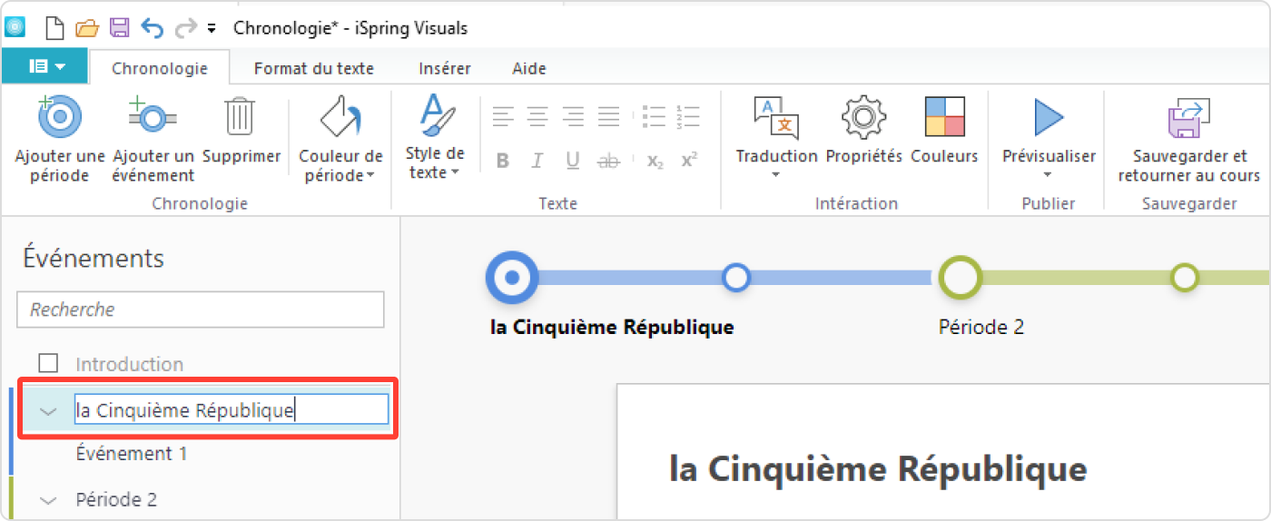 Faire une timeline en ligne simple