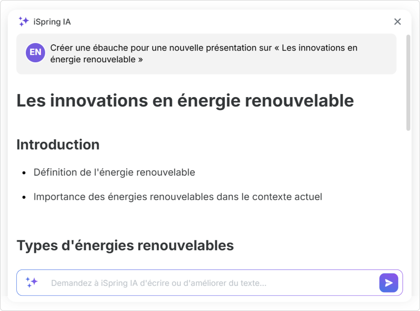 Le résultat d’utilisation de ChatGPT pour PowerPoint