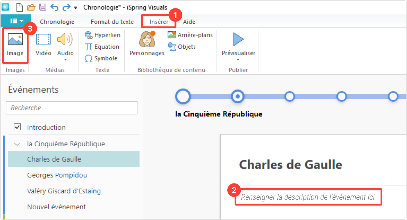 Comment insérer une timeline en ligne