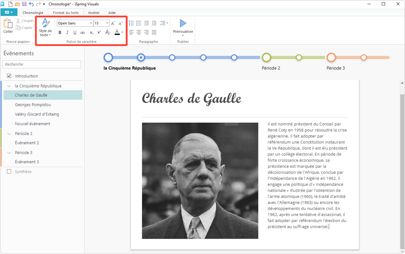 Comment modifier une timeline en ligne