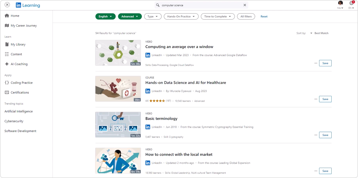 Plateforme de formation en ligne LinkedIn Learning