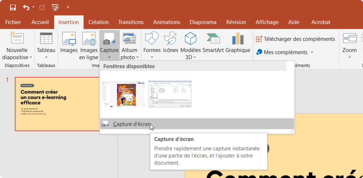 Comment insérer un PDF dans PPT