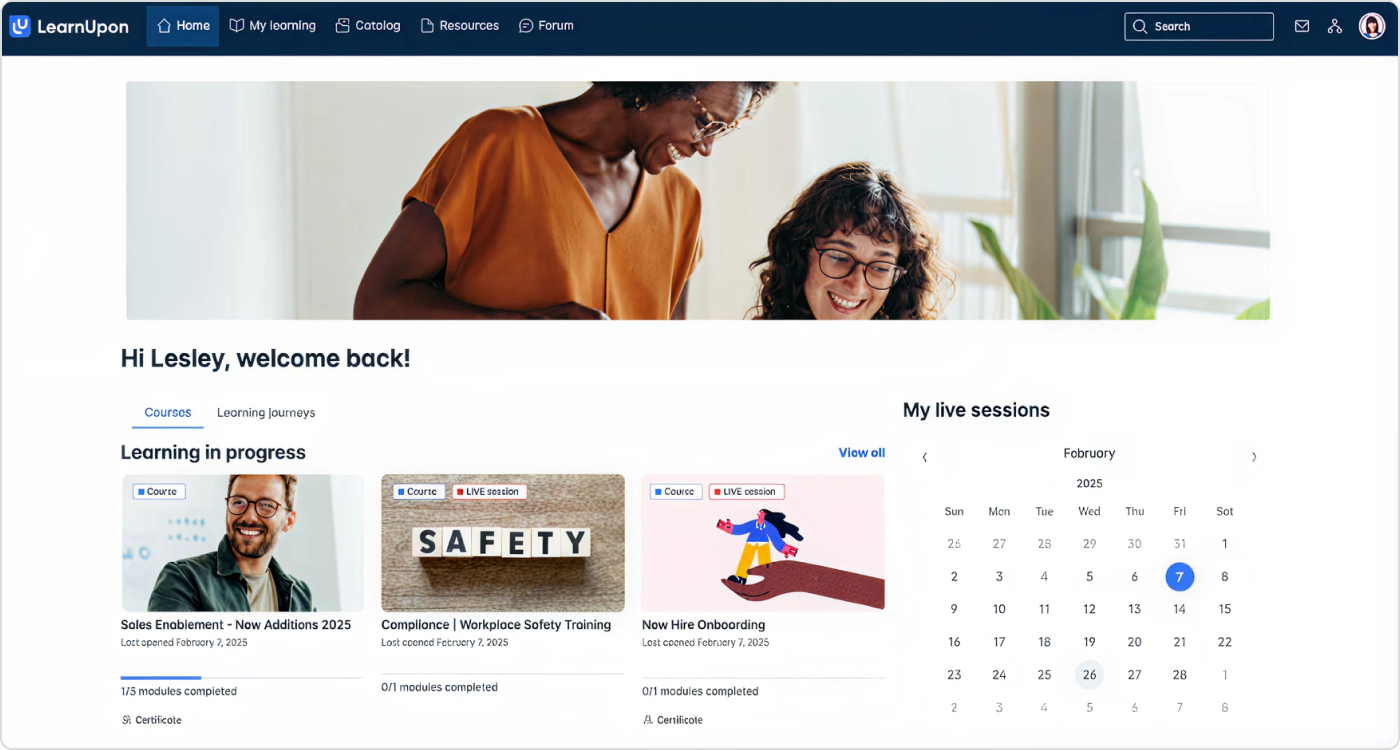 Plateforme de formation en ligne LearnUpon