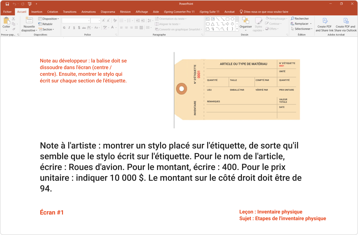 L'utilisation de storyboard e-learning Exemple de storyboard PPT