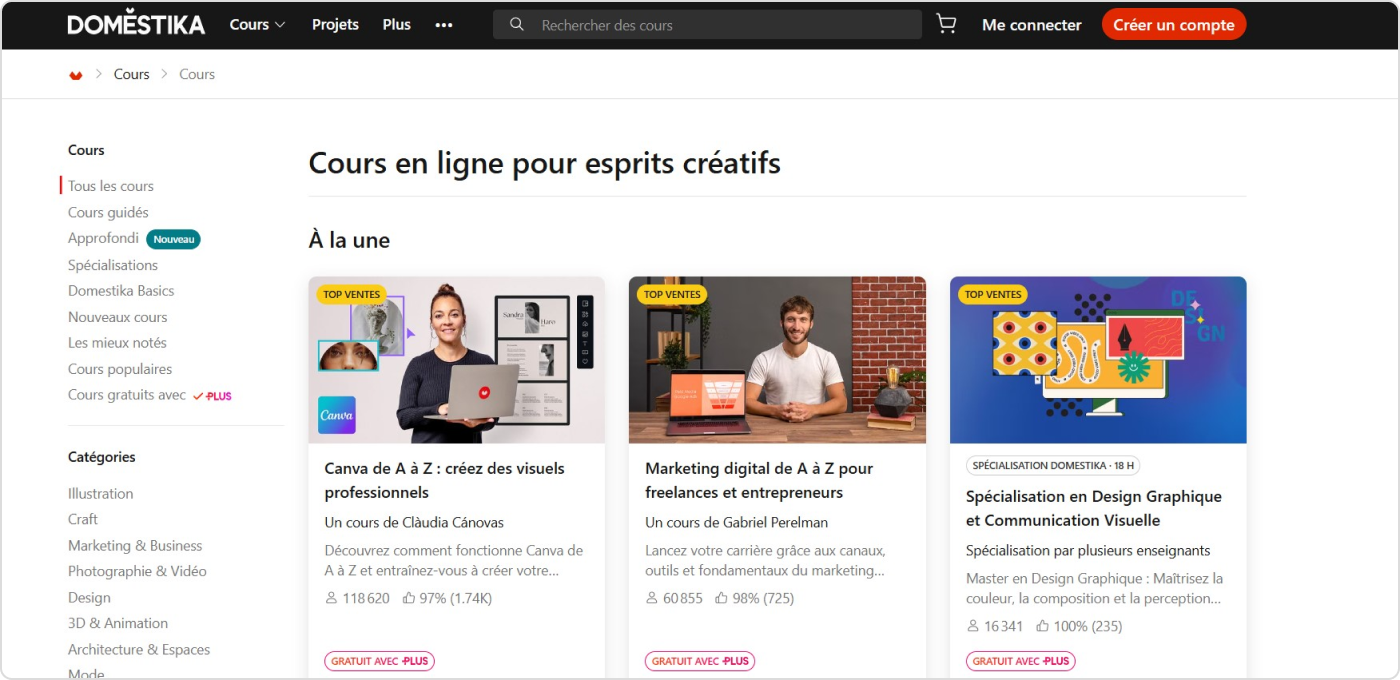 Comment vendre une formation en ligne et Domestika
